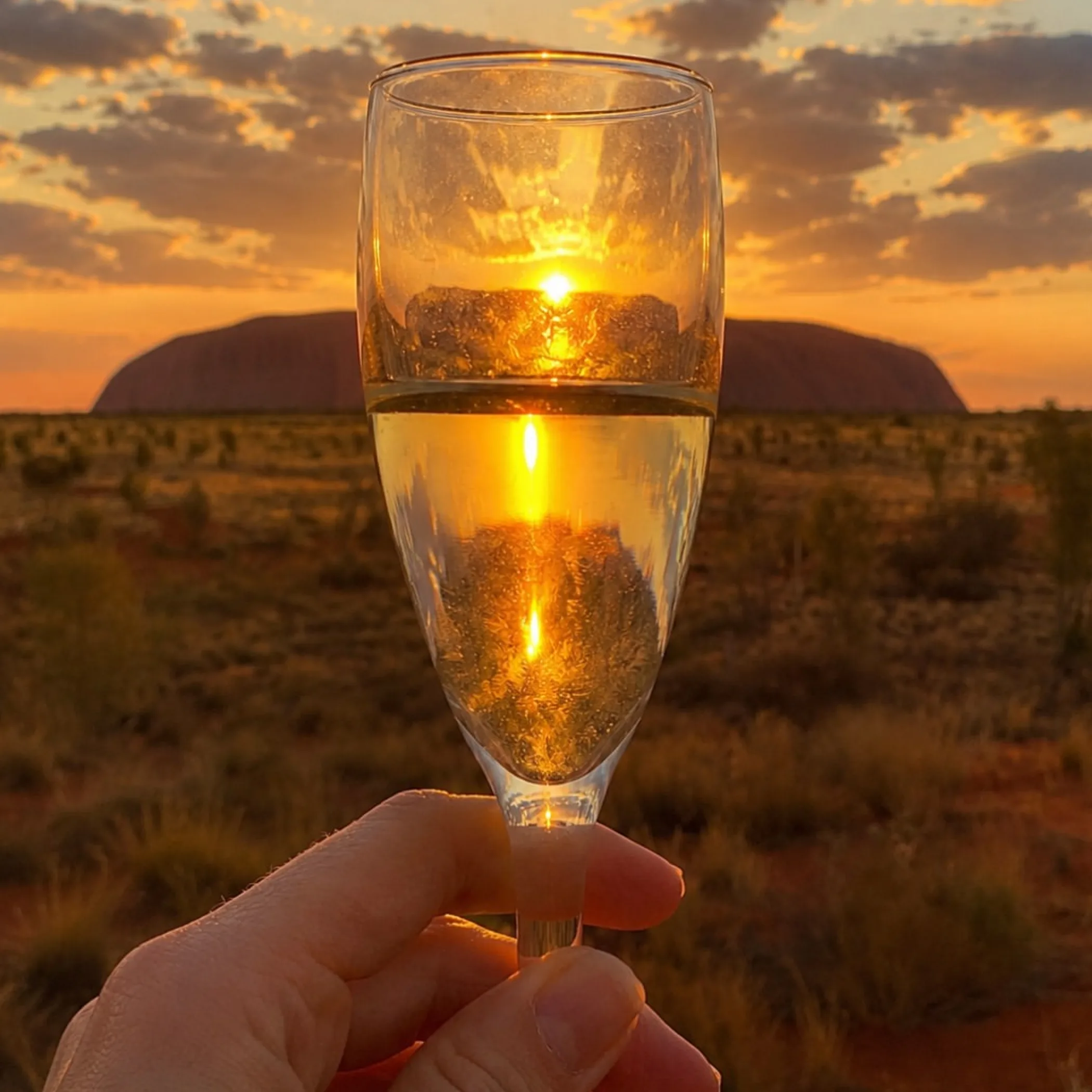 uluru rock formation at sunset